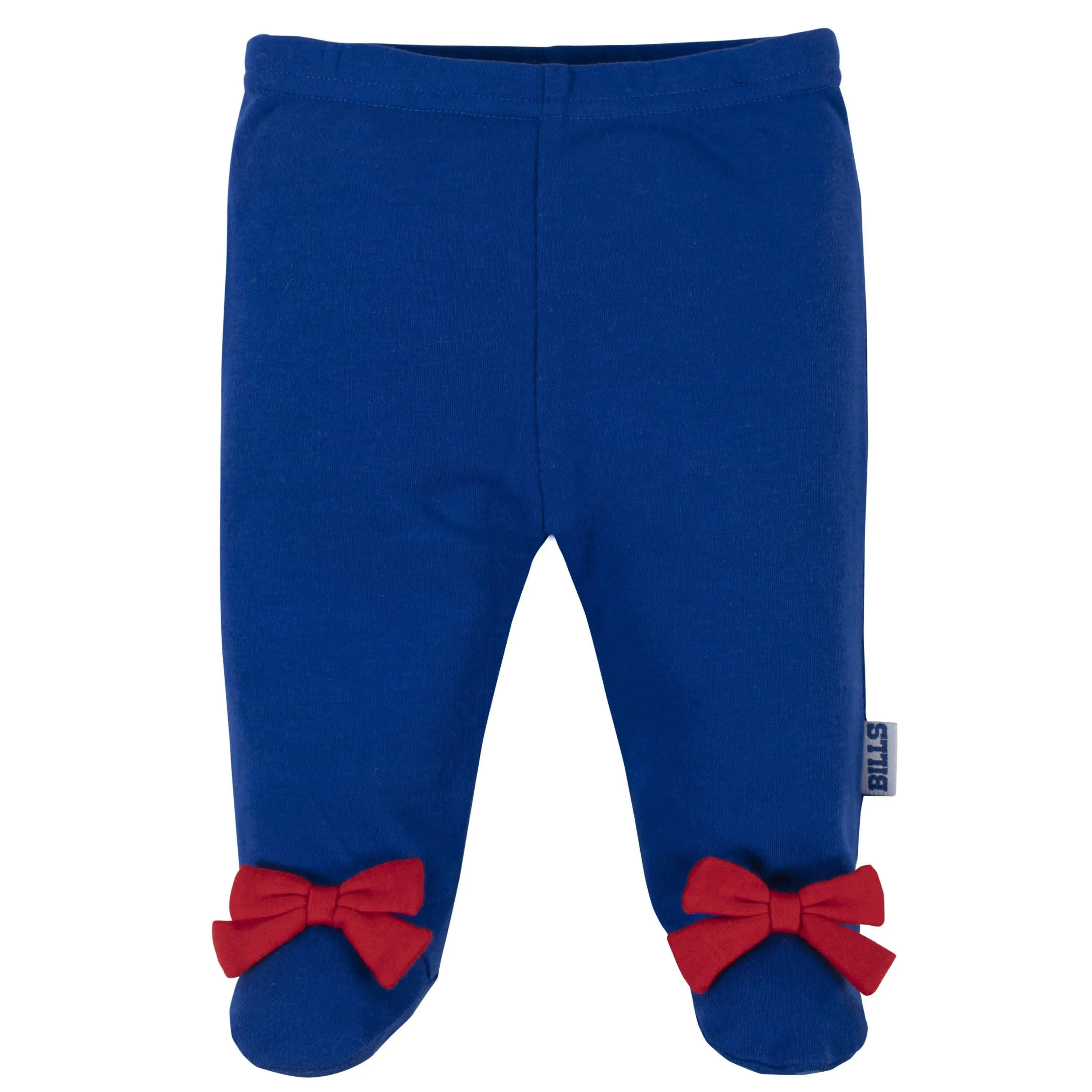 3-Piece Baby Girls Buffalo Bills Bodysuit, Footed Pant, and Cap Set