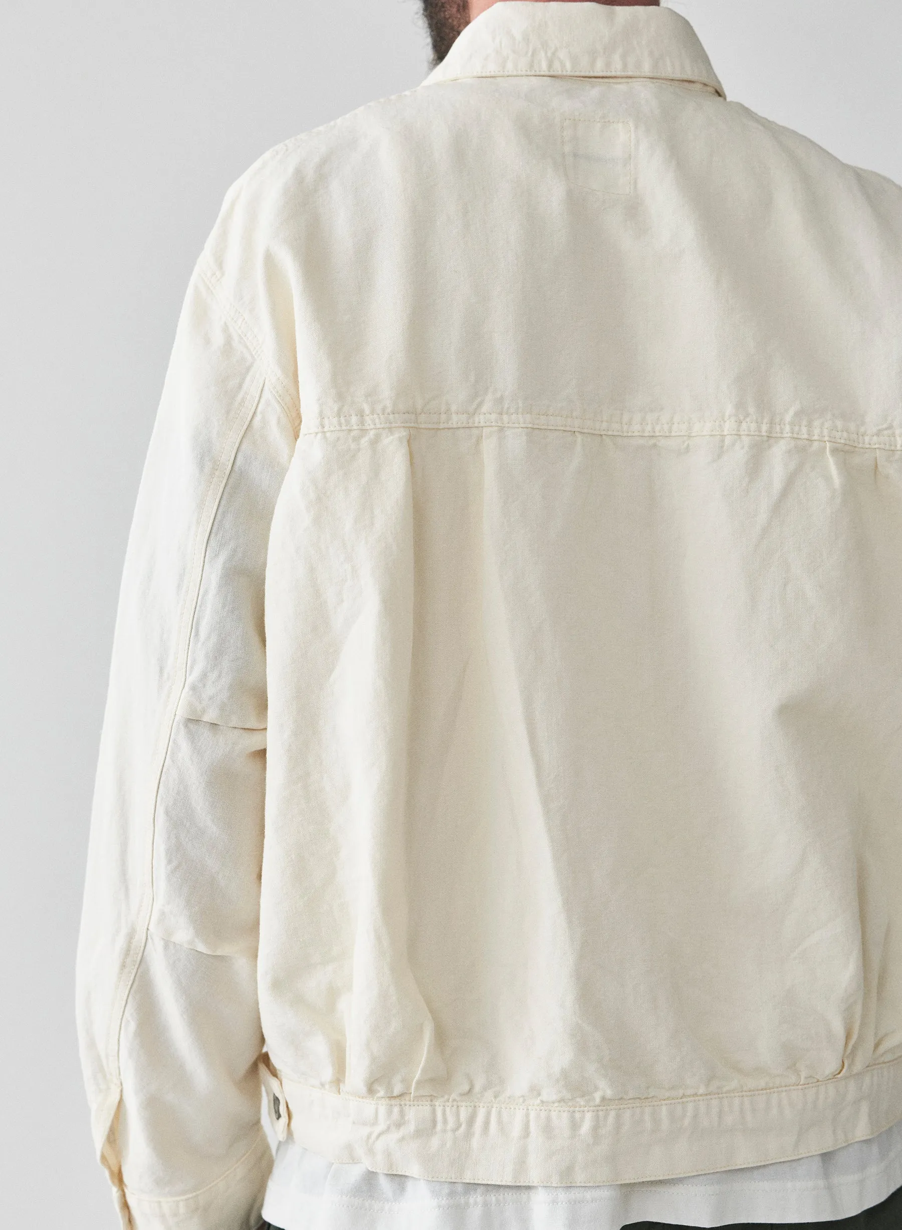 9oz CO/LI canvas denim short jacket | Off white