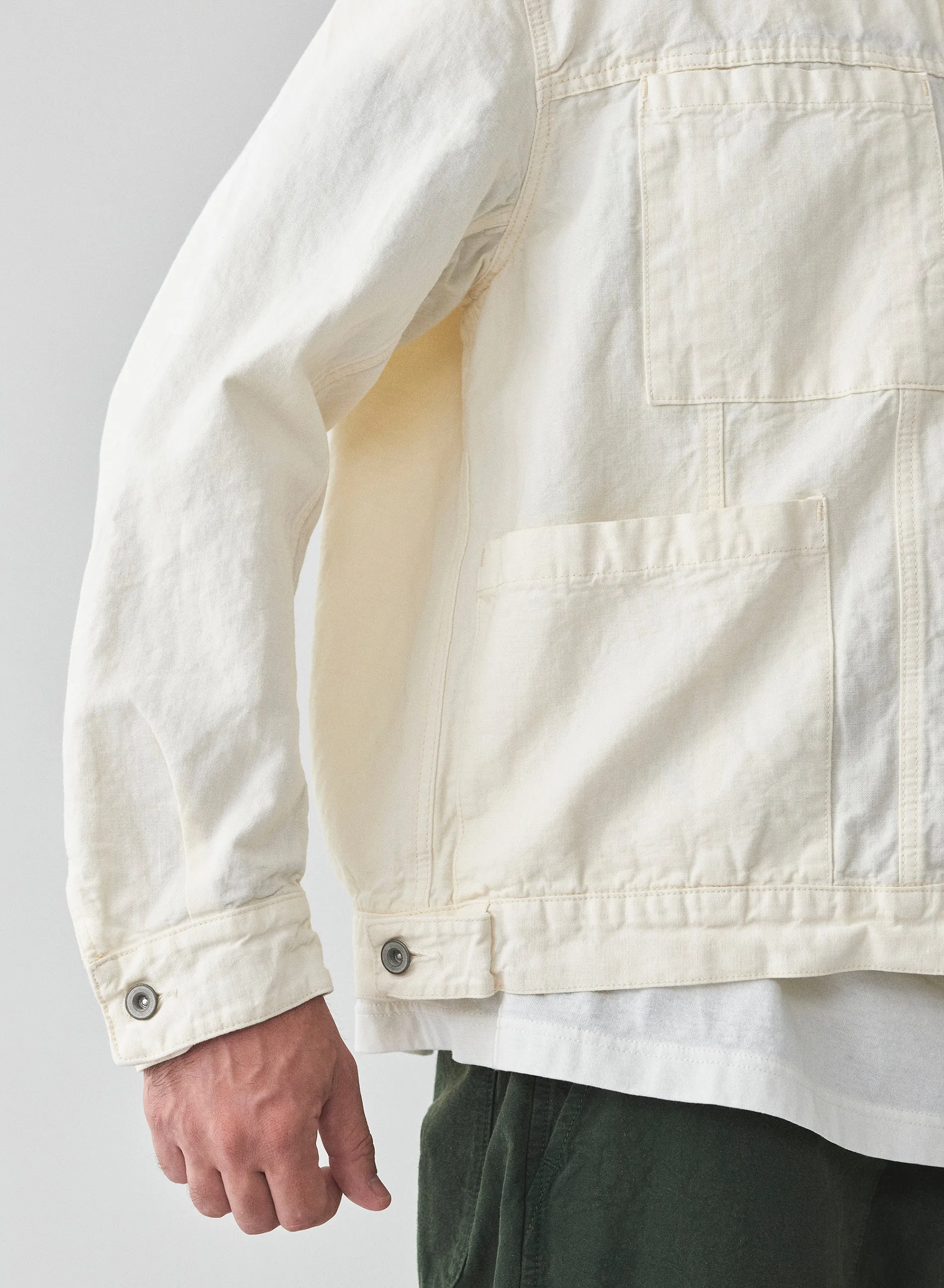 9oz CO/LI canvas denim short jacket | Off white