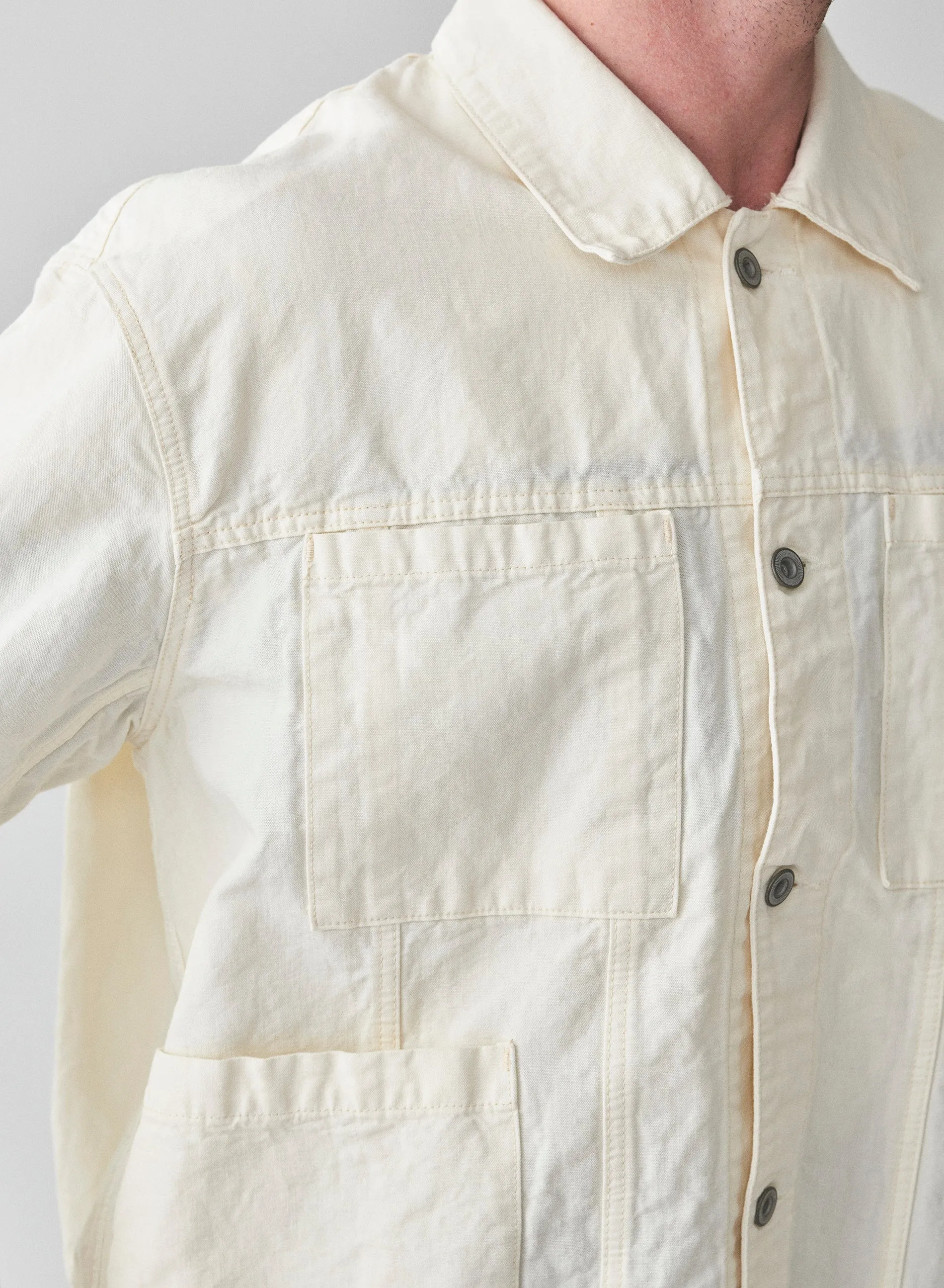 9oz CO/LI canvas denim short jacket | Off white