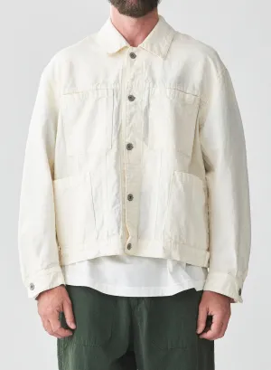 9oz CO/LI canvas denim short jacket | Off white