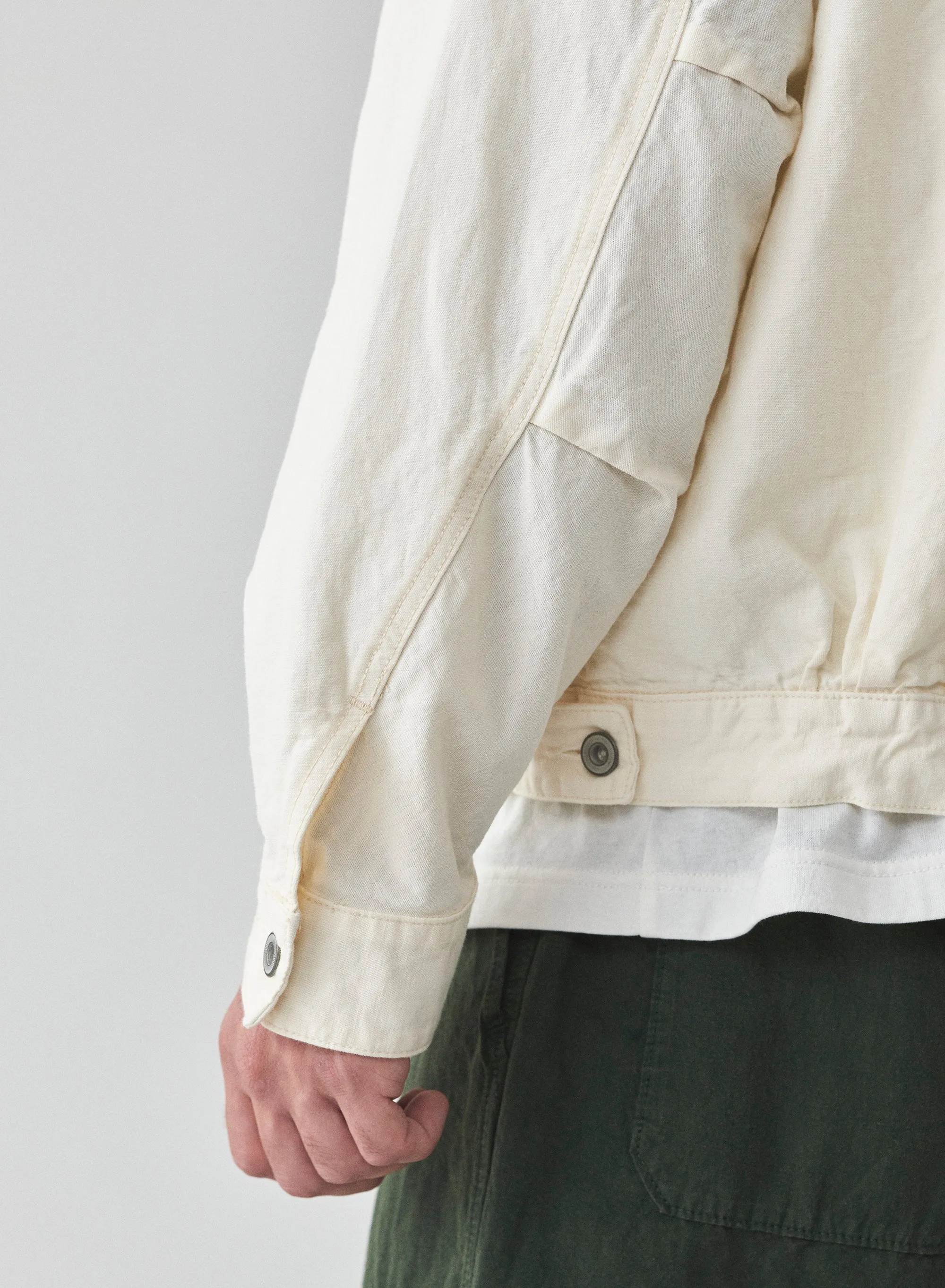 9oz CO/LI canvas denim short jacket | Off white