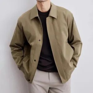 Aidase Maillard Style 2024 Autumn New Short Men Jacket Korean Fashion Lapel High-end Solid Color Casual Bomber Jacket Coats Men