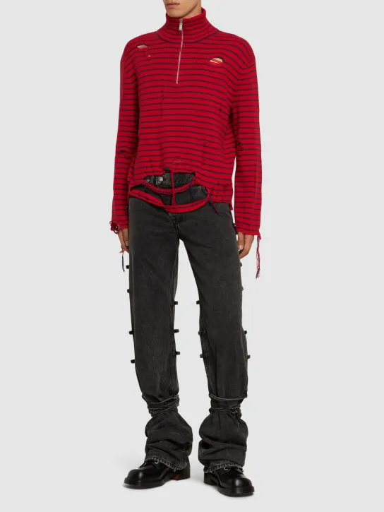 Alexander McQueen   Half-zip wool turtleneck sweater 