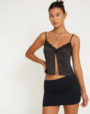 Apulia Butterfly Top in Satin Black