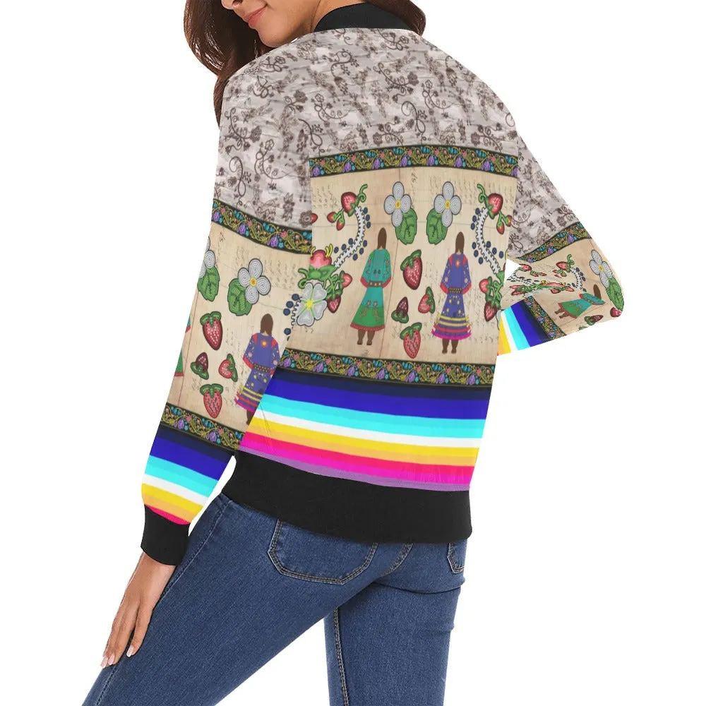 Aunties Gifts All Over Print Bomber Jacket for Women