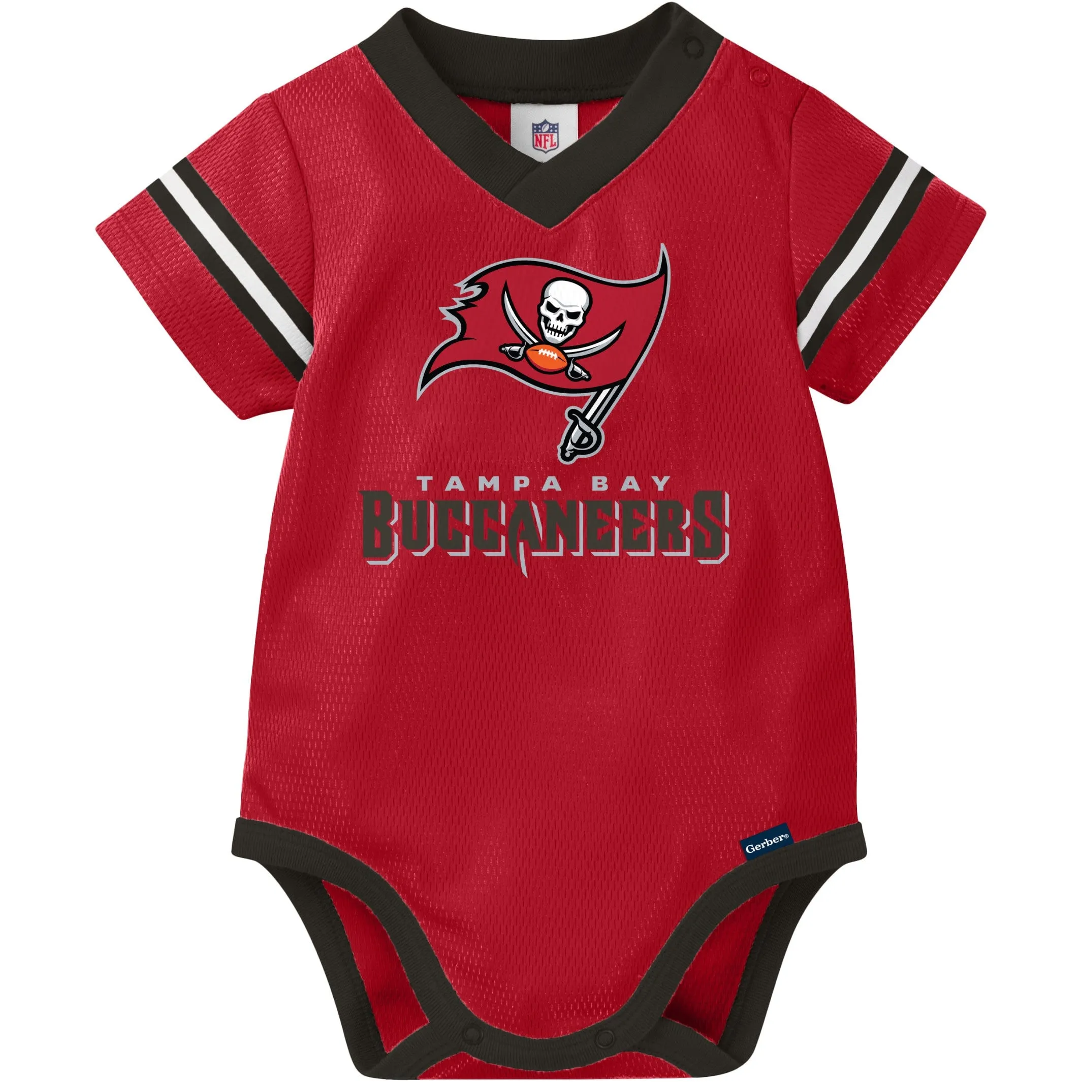 Baby Boys Buccaneers Short Sleeve Jersey Bodysuit