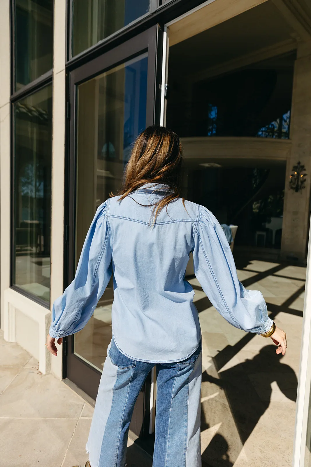 Bailey Denim Top - Blue Wash