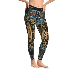 Baroque Leggings Women Spandex Leggings Casual Wear Decorative Prints Leggings Women Lounge Wear | X3476