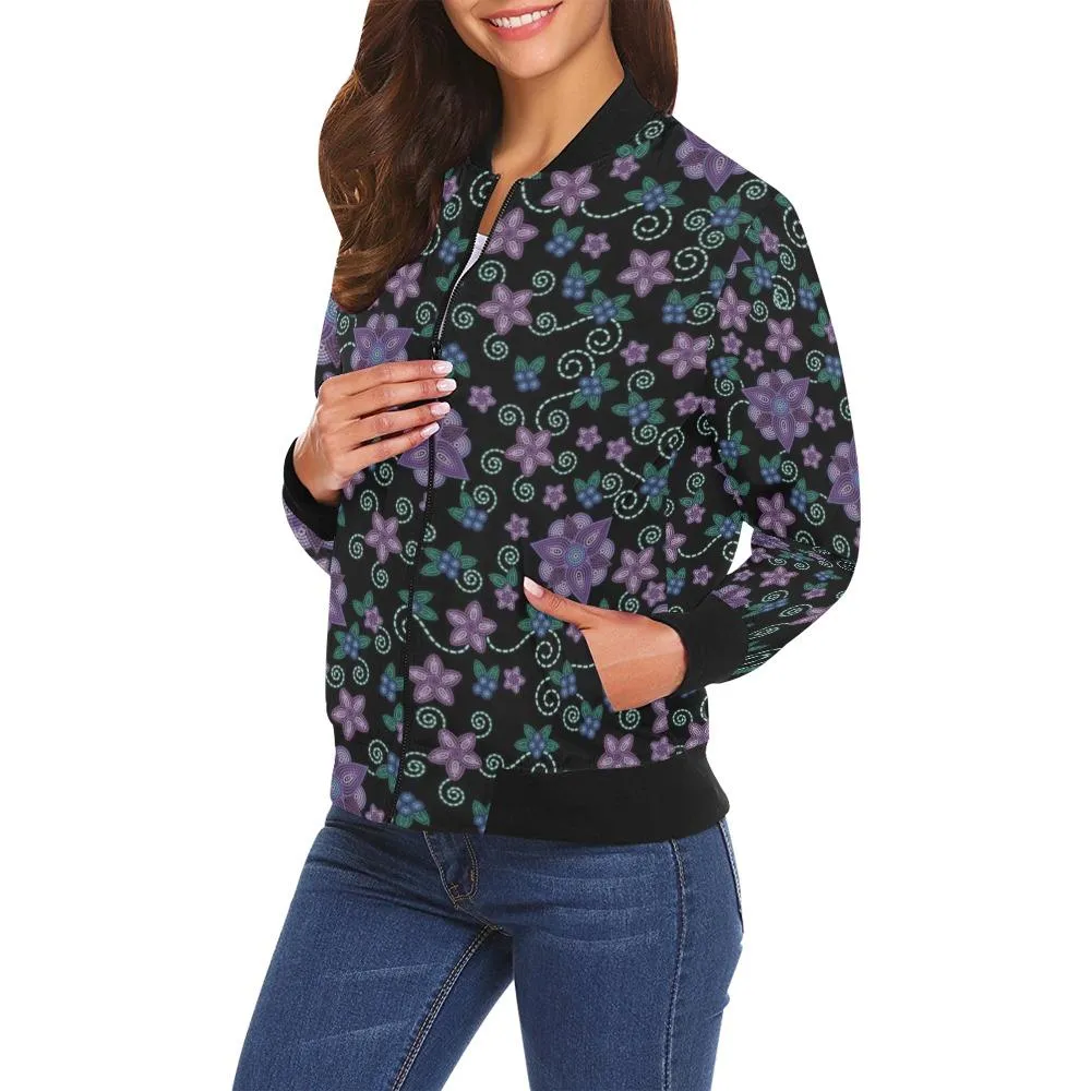 Berry Picking Bomber Jacket for Women