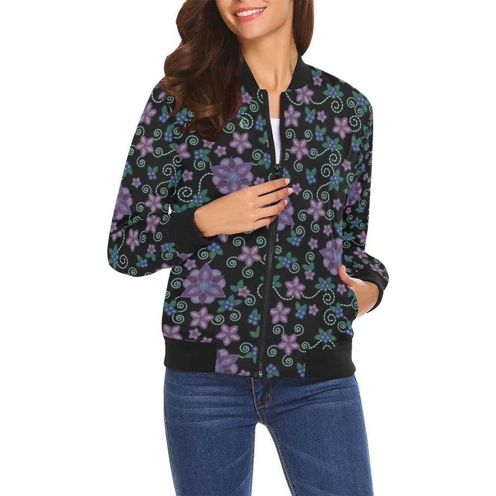 Berry Picking Bomber Jacket for Women