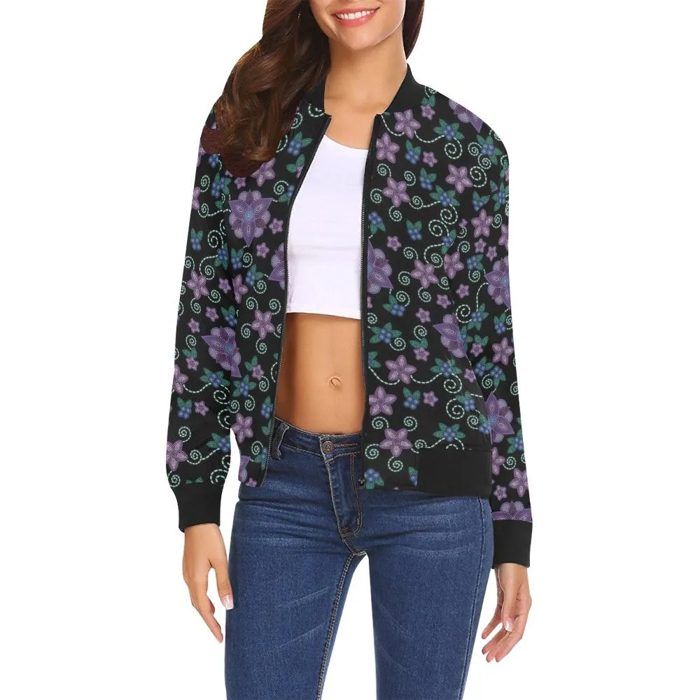 Berry Picking Bomber Jacket for Women