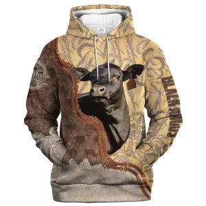 Black Angus Lovers In Barley Pattern Hoodie