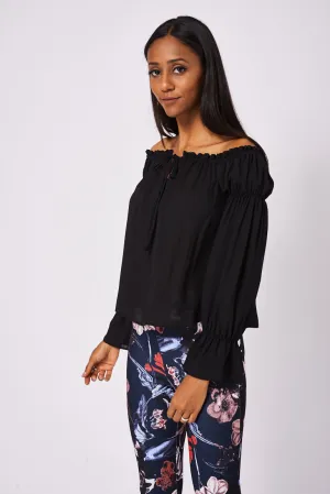 Black Off Shoulder Top Ex-Branded Available In Plus Sizes