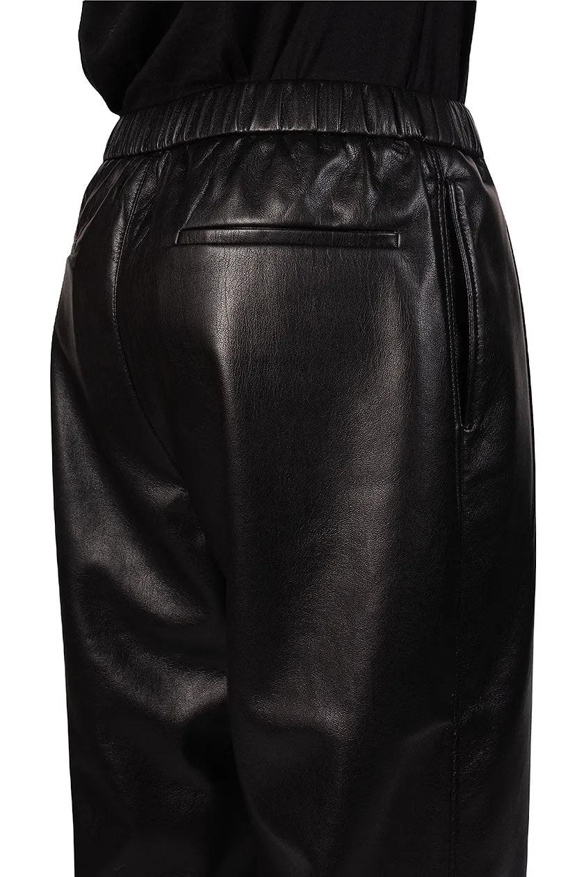 Black Vegan Leather Gabe Pants