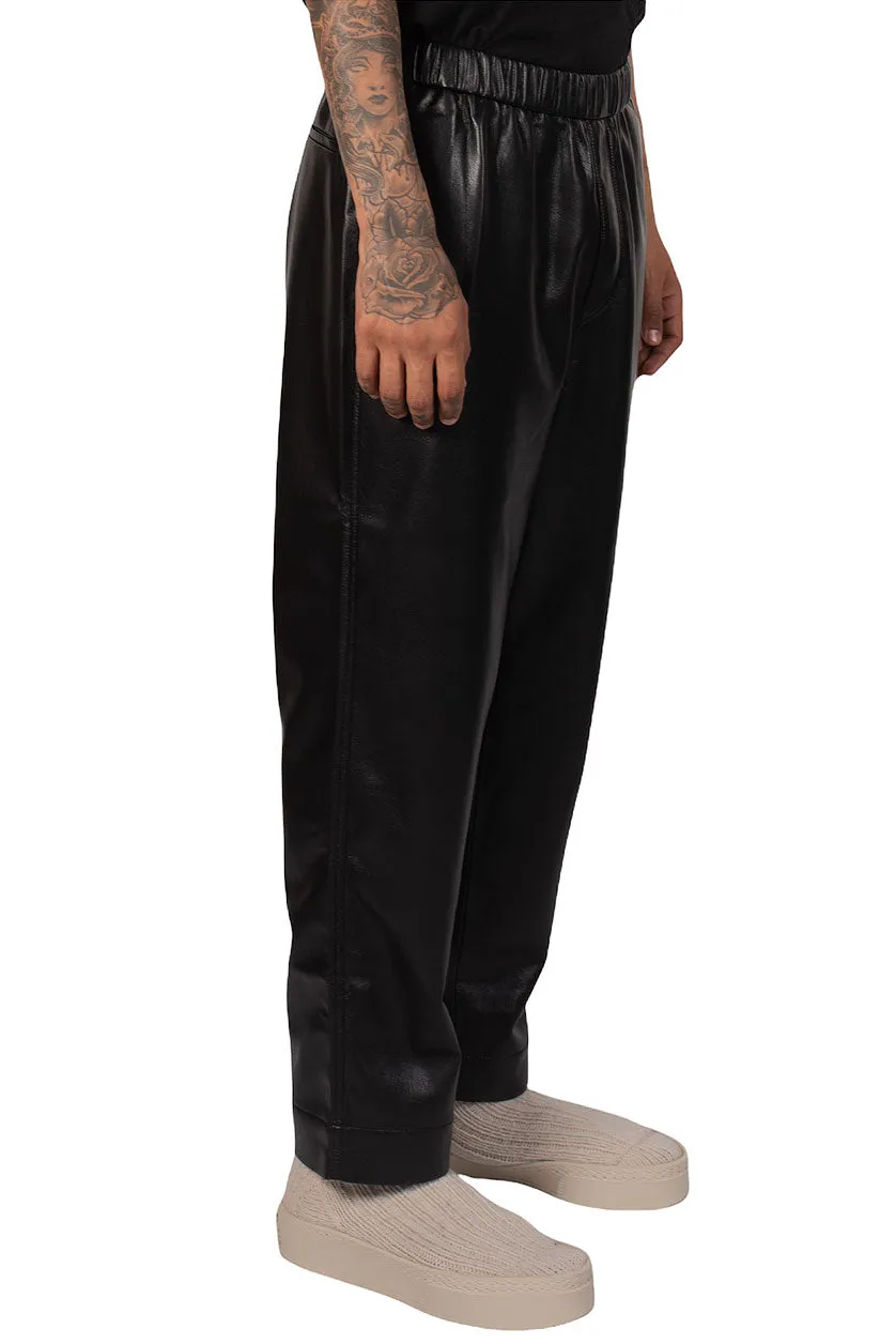 Black Vegan Leather Gabe Pants