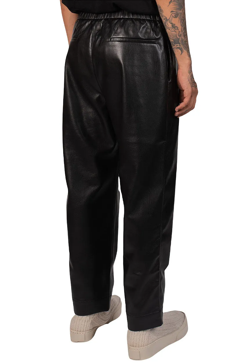 Black Vegan Leather Gabe Pants