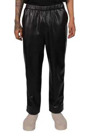 Black Vegan Leather Gabe Pants