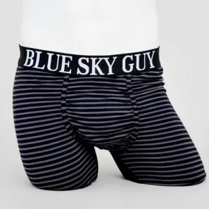 Blue Sky Middle Man Boxer Brief Blk/Grey Stripe Horizontal