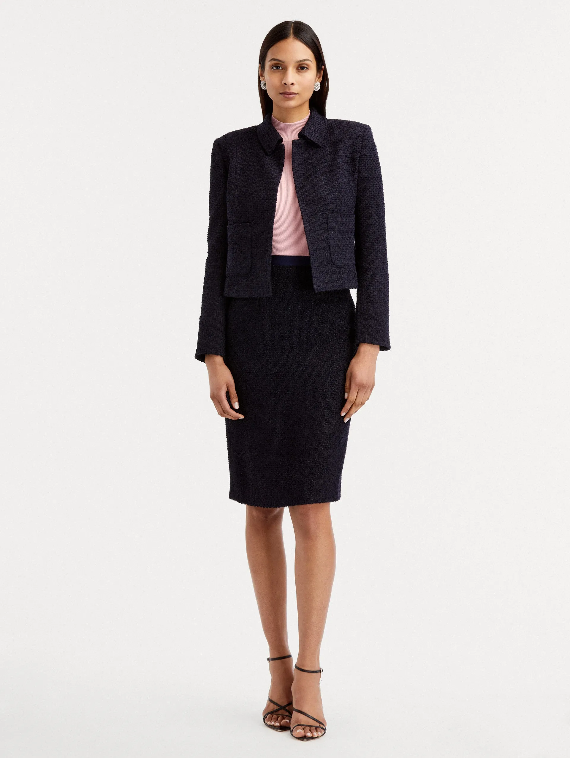 Boucle Tweed Pencil Skirt