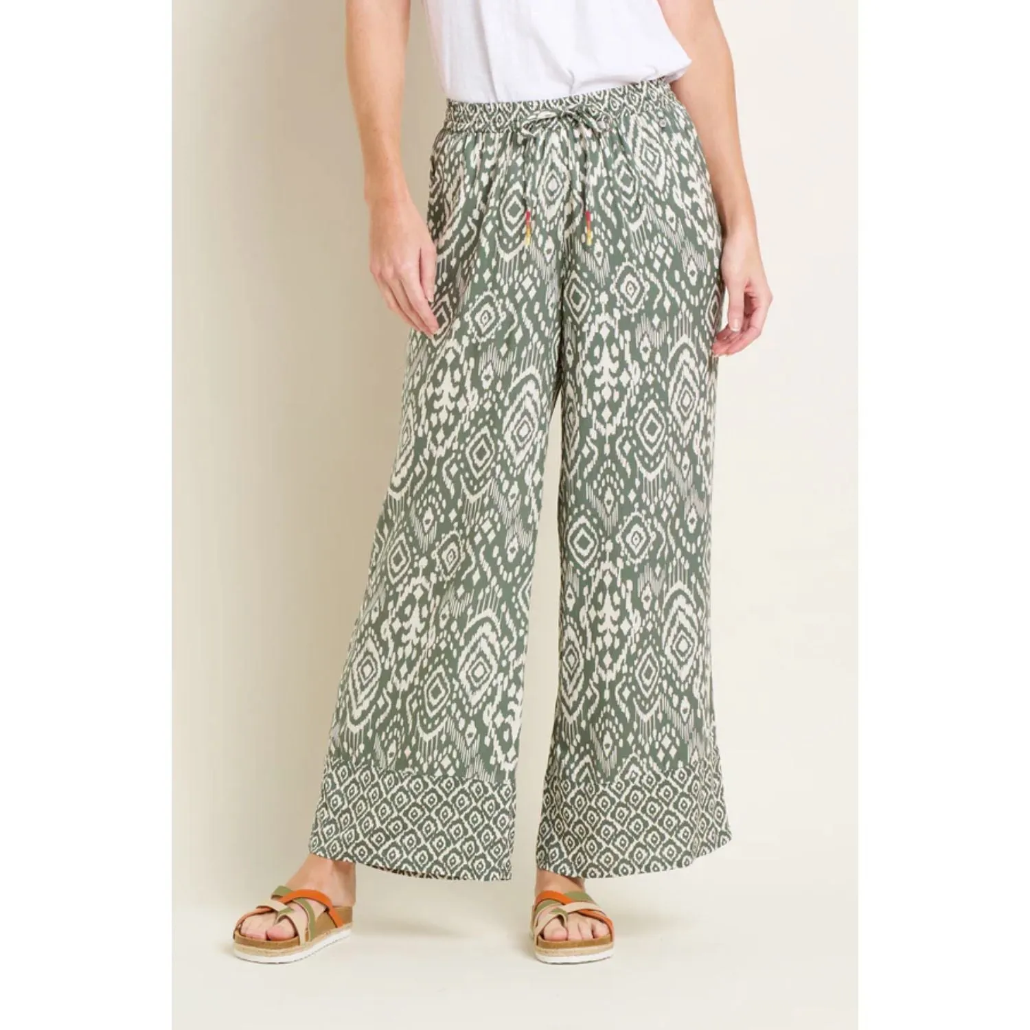 Brakeburn 14 Green Orla Print Beach Trouser