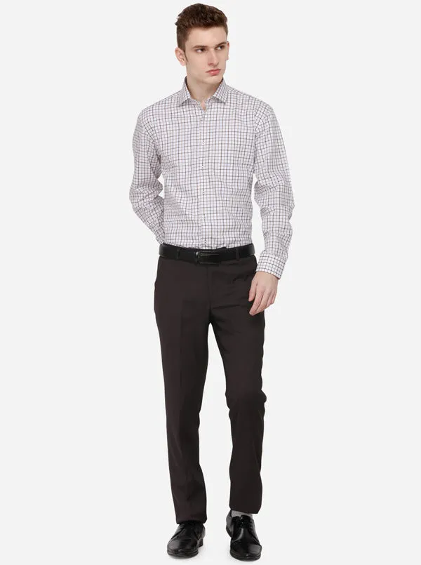 Brown Solid Slim Fit Formal Trouser | JB Studio