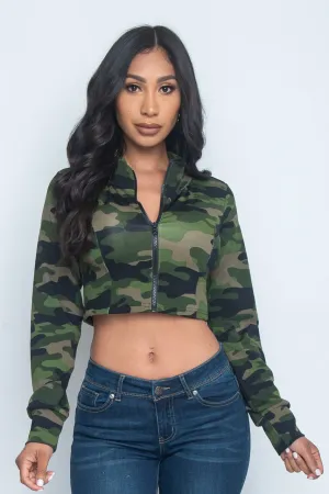 Camouflage Cropped Jacket