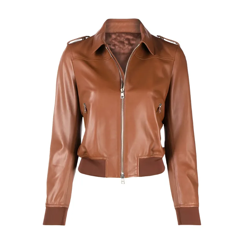 Carolyn Brown Bomber Leather Jacket