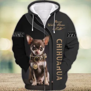 Chihuahua Love Never Walk Alone 3D Full Print Shirts, Shirt For Dog Lovers, Dog Memorial Gifts for loss of Dog