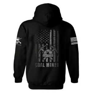 Coal Miner Flag Original American Bad Ass Pullover Hoodie | Coal Miner Hoodie | Coal Miner Flag | Patriotic Coal Miner | gift for Husband