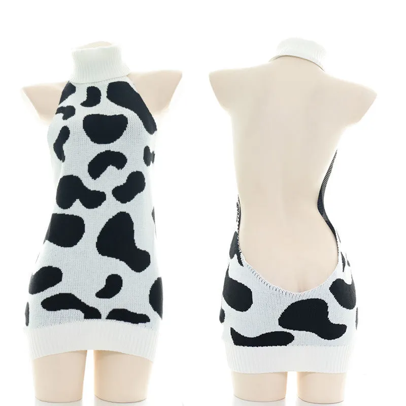 Cow Virgin Killer Turtleneck Sweater