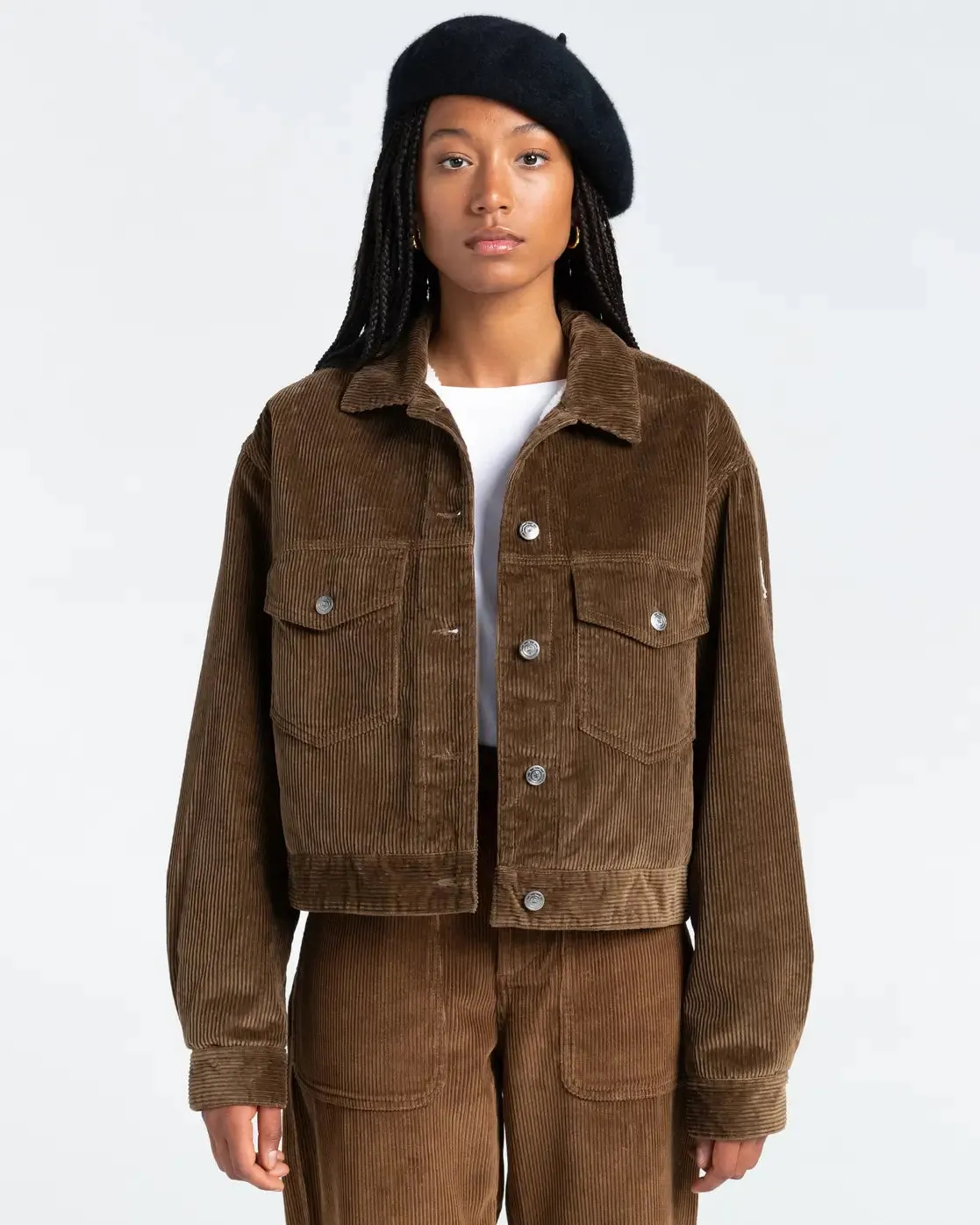 Craft Trucker Cord Jacket in Teak