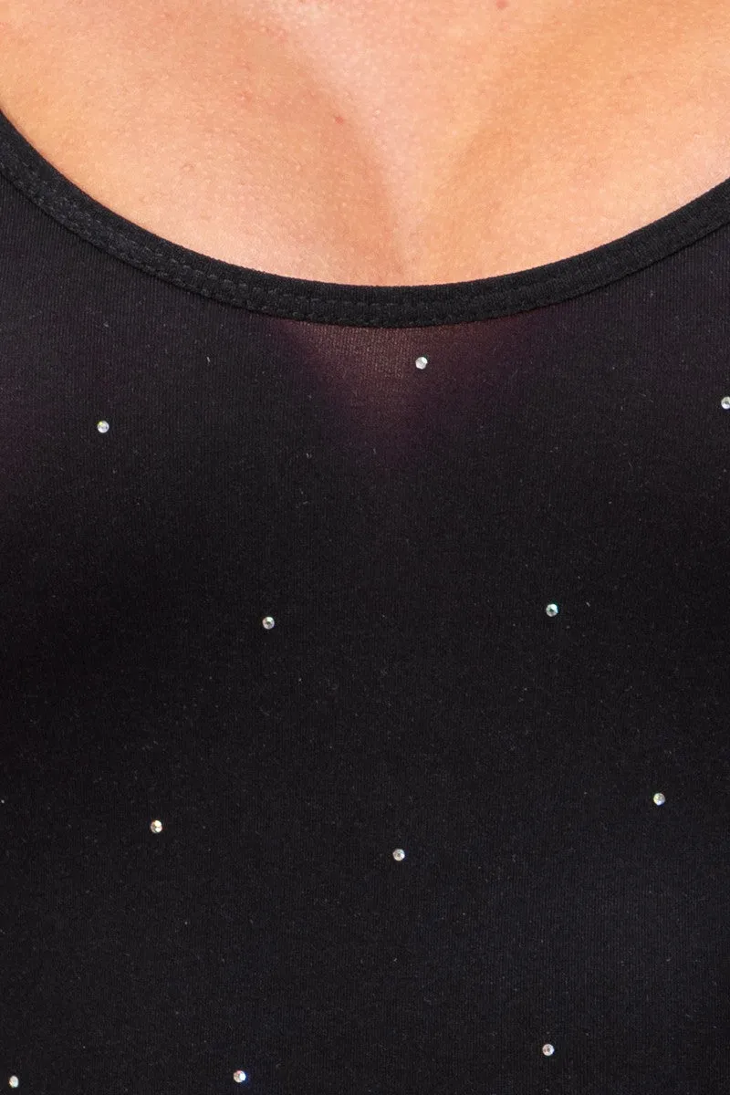 Dainty rhinestone bodysuit