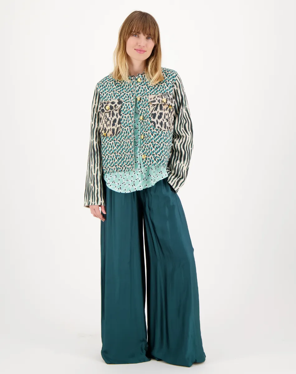 Della Cropped Tropical Safari Jacket