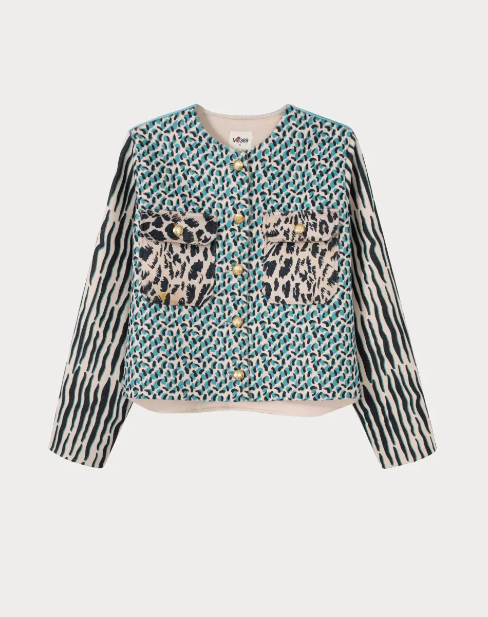 Della Cropped Tropical Safari Jacket