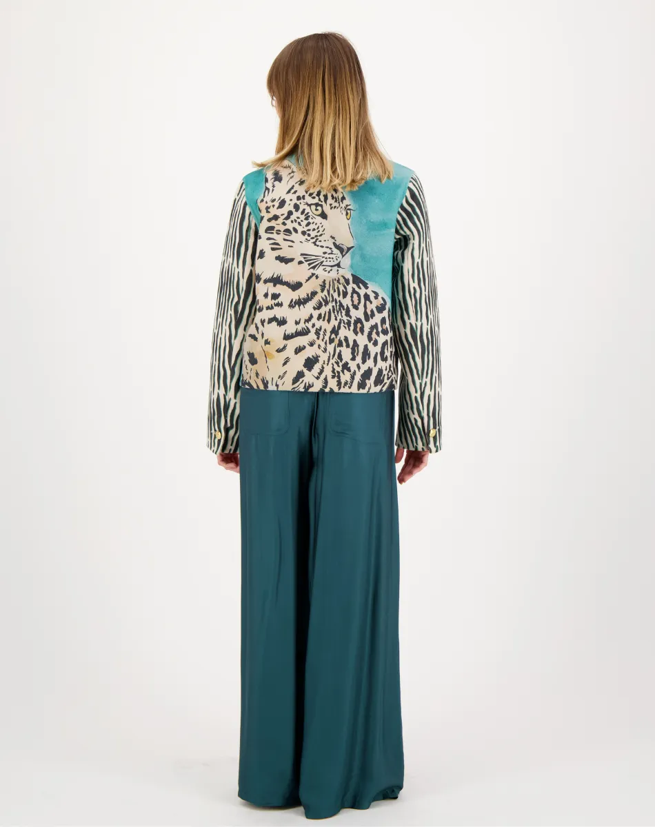 Della Cropped Tropical Safari Jacket