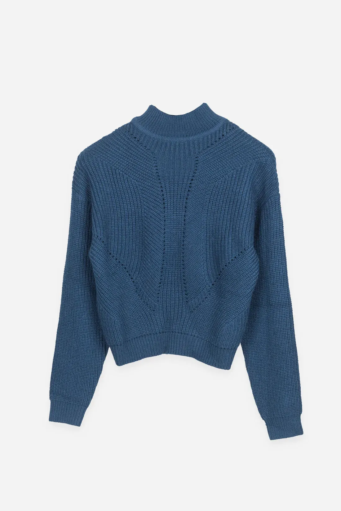 Deluc Ischia Deep Blue Mock Turtleneck Sweater