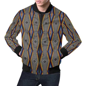 Diamond in the Bluff Grey All Over Print Bomber Jacket for Men