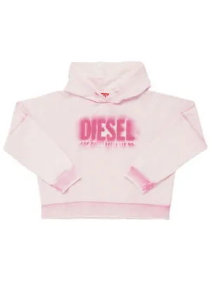 Diesel Kids   Logo print cotton sweatshirt hoodie 