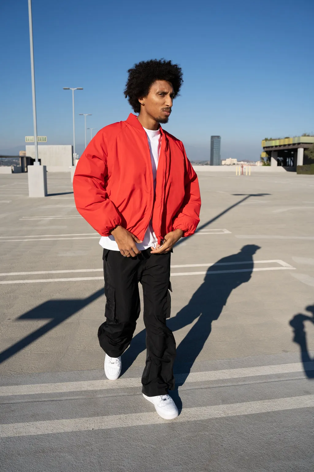 EPTM CAPITAL CROPPED BOMBER-RED