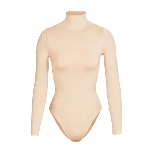 ESSENTIAL MOCK NECK LONG SLEEVE BODYSUIT | SANDSTONE