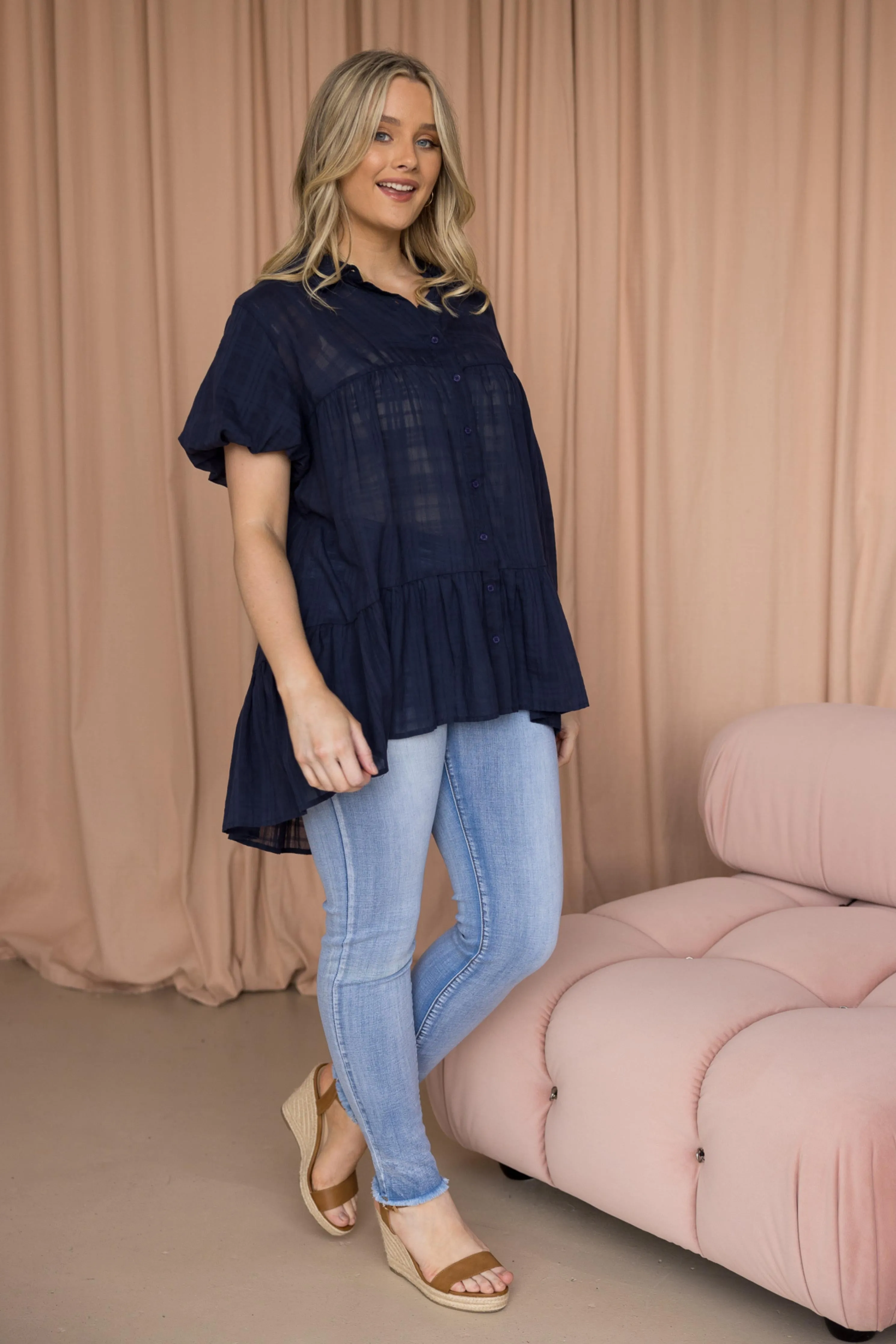 FINAL SALE Petra Top in Navy