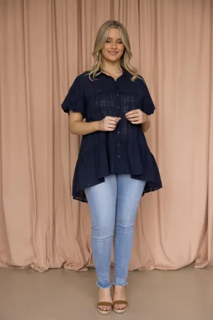 FINAL SALE Petra Top in Navy