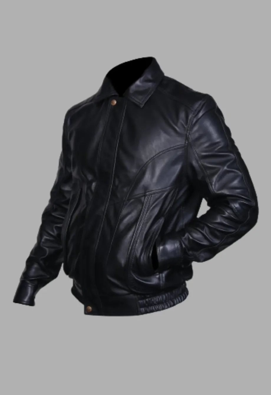 Flight Bomber Safari Leather Jacket