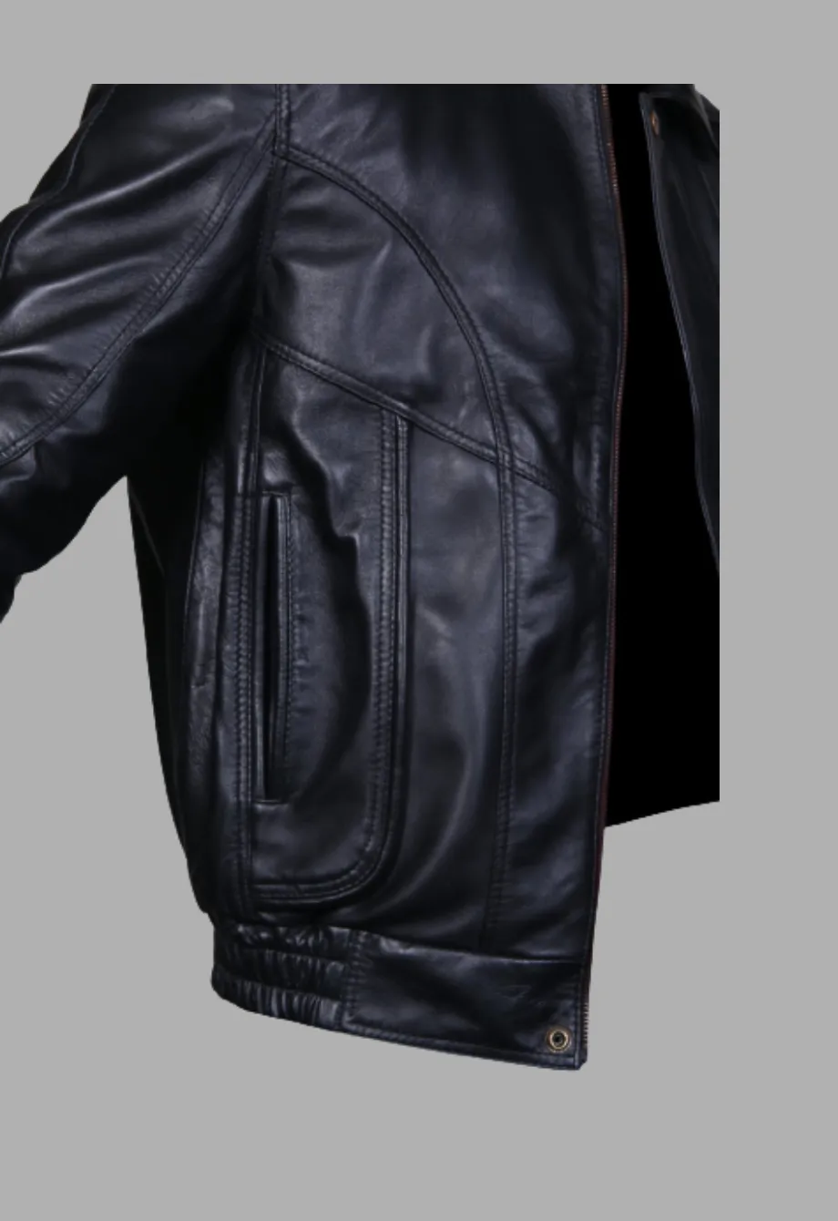 Flight Bomber Safari Leather Jacket