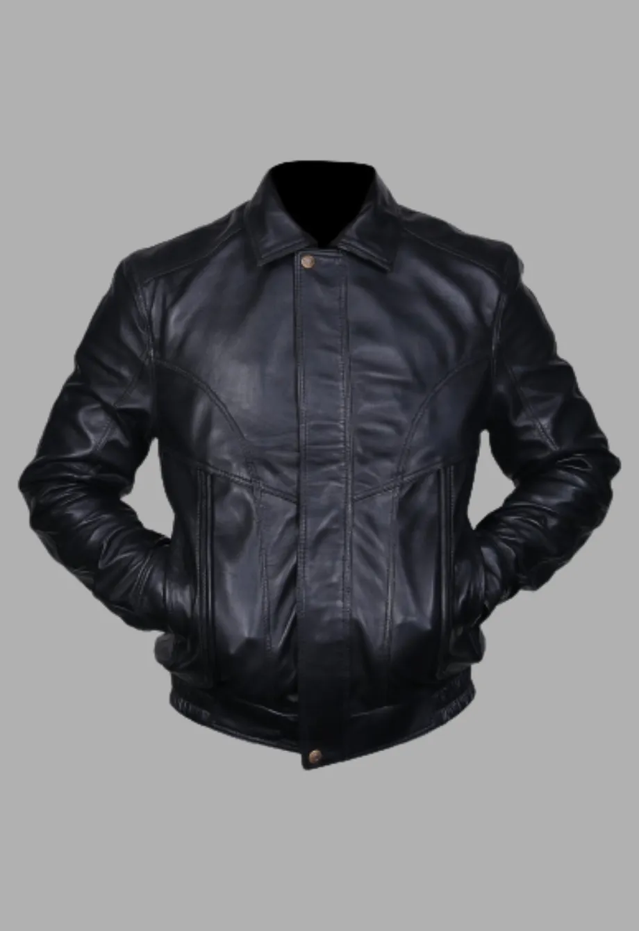 Flight Bomber Safari Leather Jacket