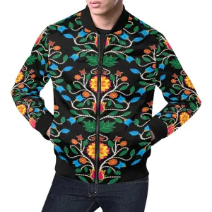 Floral Beadwork Four Clans Bomber Jacket for Men