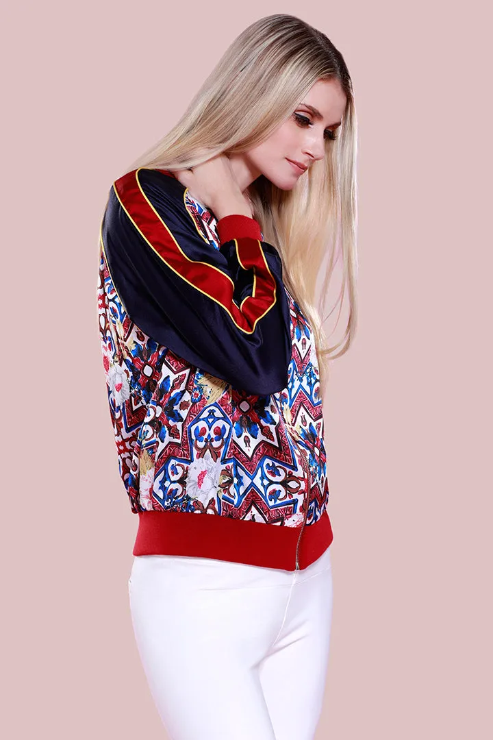 Fresco Print Reversible Bomber Jacket