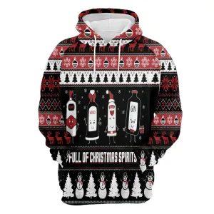 Full Of Christmas Spirits All Over Print 3D Hoodie For Men And Women, Best Gift For Dog lovers, Best Outfit Christmas