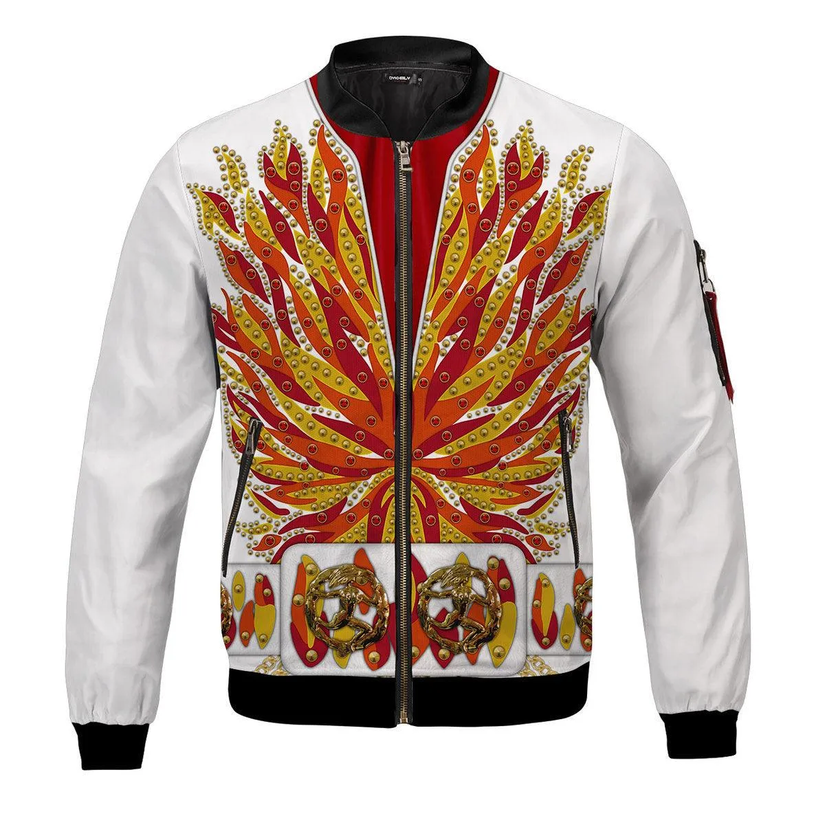 Gearhomie Elvis Flame  Bomber Jacket